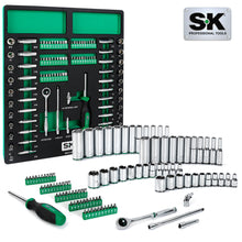 Load image into Gallery viewer, 101 Piece, 1/4" Drive, 6 Point, Shallow & Deep, SAE & Metric Chrome Socket Set with Bits