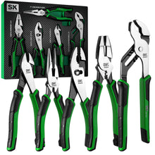 Load image into Gallery viewer, 5 Piece Dual-Material Multi-Purpose Pliers Set