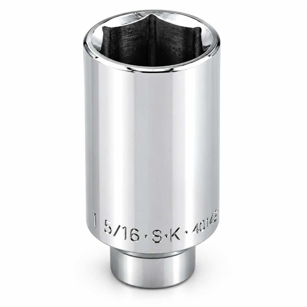 1-5/16" 1/2" Drive 6 Point Fractional Deep Chrome Socket