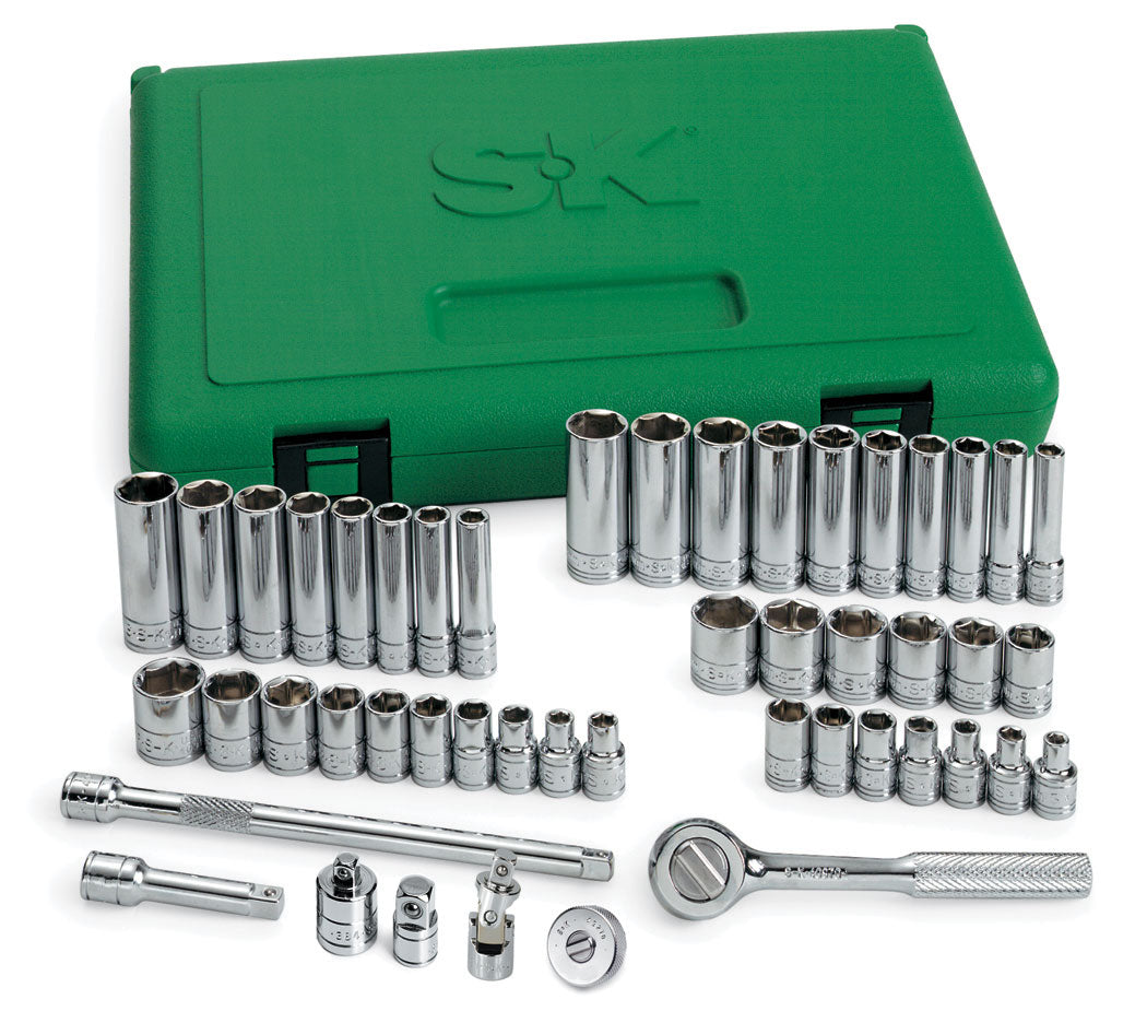 48 Piece 1/4" Drive 6 Pt Std and Deep SAE & Metric Socket Set