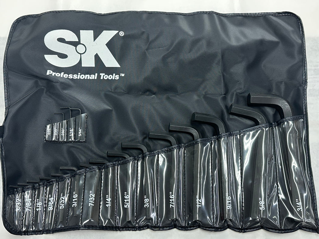 20 piece SAE Hex Key Set in a Roll