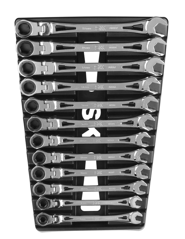 SK80070 - 12 Piece Flex-Head X-Frame® Metric Ratcheting Wrench Set