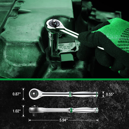 SK01300-216P - 1/4" Drive, 52 Piece, 6 Point, Shallow & Deep, SAE & Metric Chrome Socket Set View 5