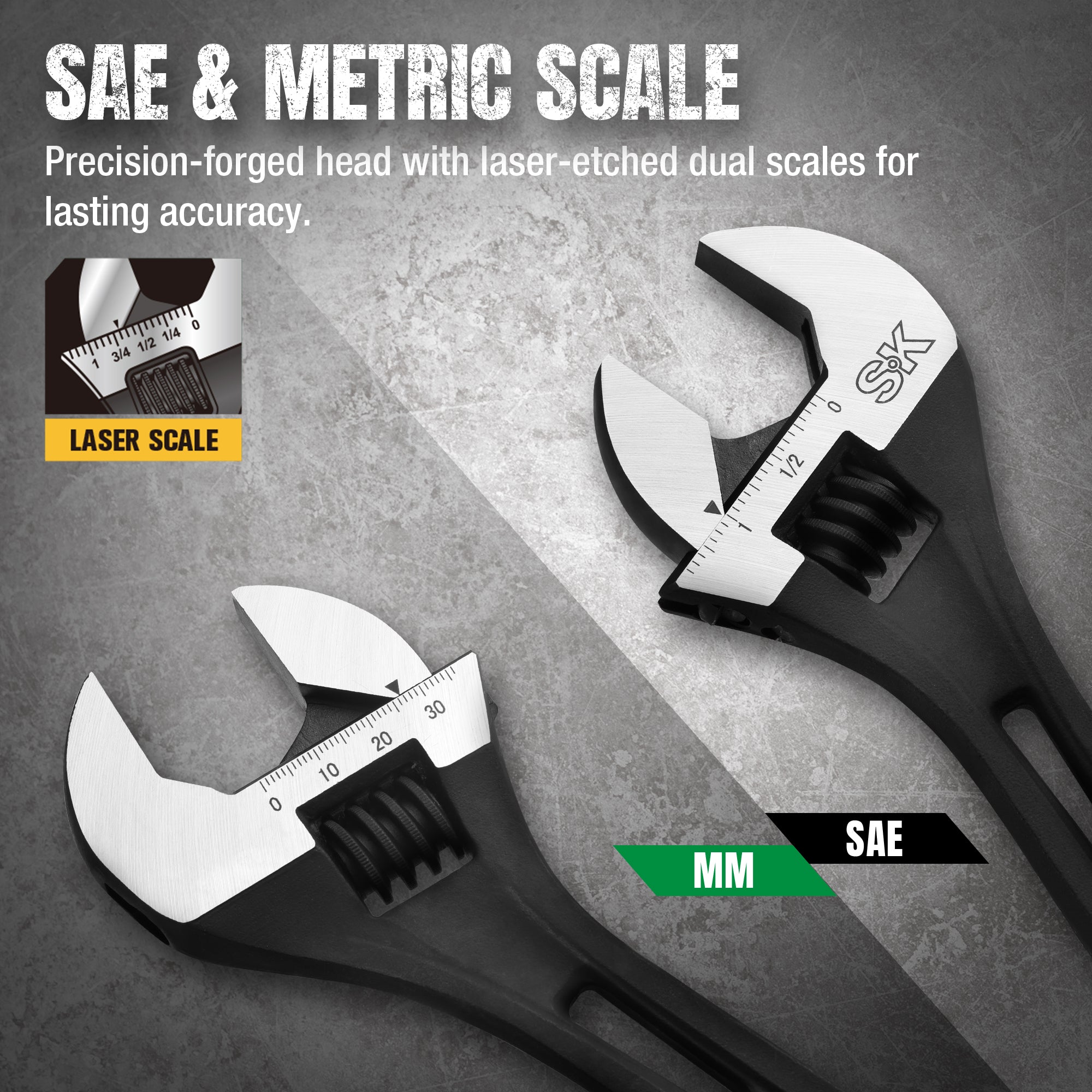 SK01213 - 10" Efficient Adjustable Wrench View 4
