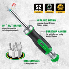 Load image into Gallery viewer, 7-in-1, 216-Position  Reversible Ratcheting Screwdriver
