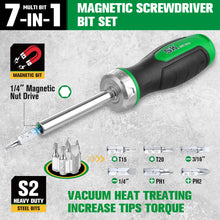 Load image into Gallery viewer, 7-in-1, 216-Position  Reversible Ratcheting Screwdriver
