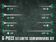 Load image into Gallery viewer, 8 Piece Dual-Material Magnetic Combination Screwdriver Set
