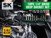 Load image into Gallery viewer, 1/4&quot; Drive, 11 Piece, 6 Point, Deep, SAE Chrome Socket Set
