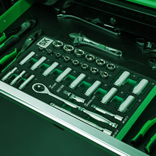 Load image into Gallery viewer, 31 Piece 3/8&quot; Drive, 6 Point, Standard &amp; Deep, Metric Chrome Socket Set
