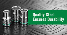 Load image into Gallery viewer, 1/2&quot; Drive, 11 Piece, 6 Point, Metric, Standard Chrome Socket Set
