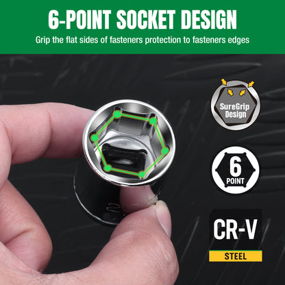 SK01343 - 1/2" Drive, 11 Piece, 6 Point, Metric, Standard Chrome Socket Set View 2