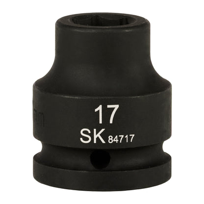 SK84717 - 3/4" Drive, 6 Point, Shallow, Metric Impact Socket, 17mm