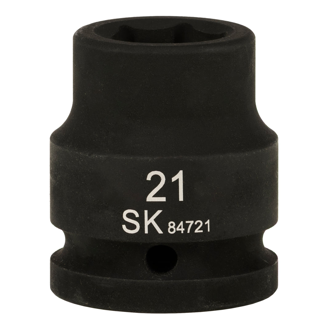 SK84721 - 3/4" Drive, 6 Point, Shallow, Metric Impact Socket, 21mm