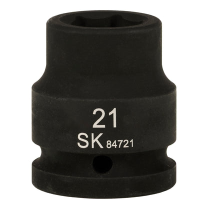 SK84721 - 3/4" Drive, 6 Point, Shallow, Metric Impact Socket, 21mm
