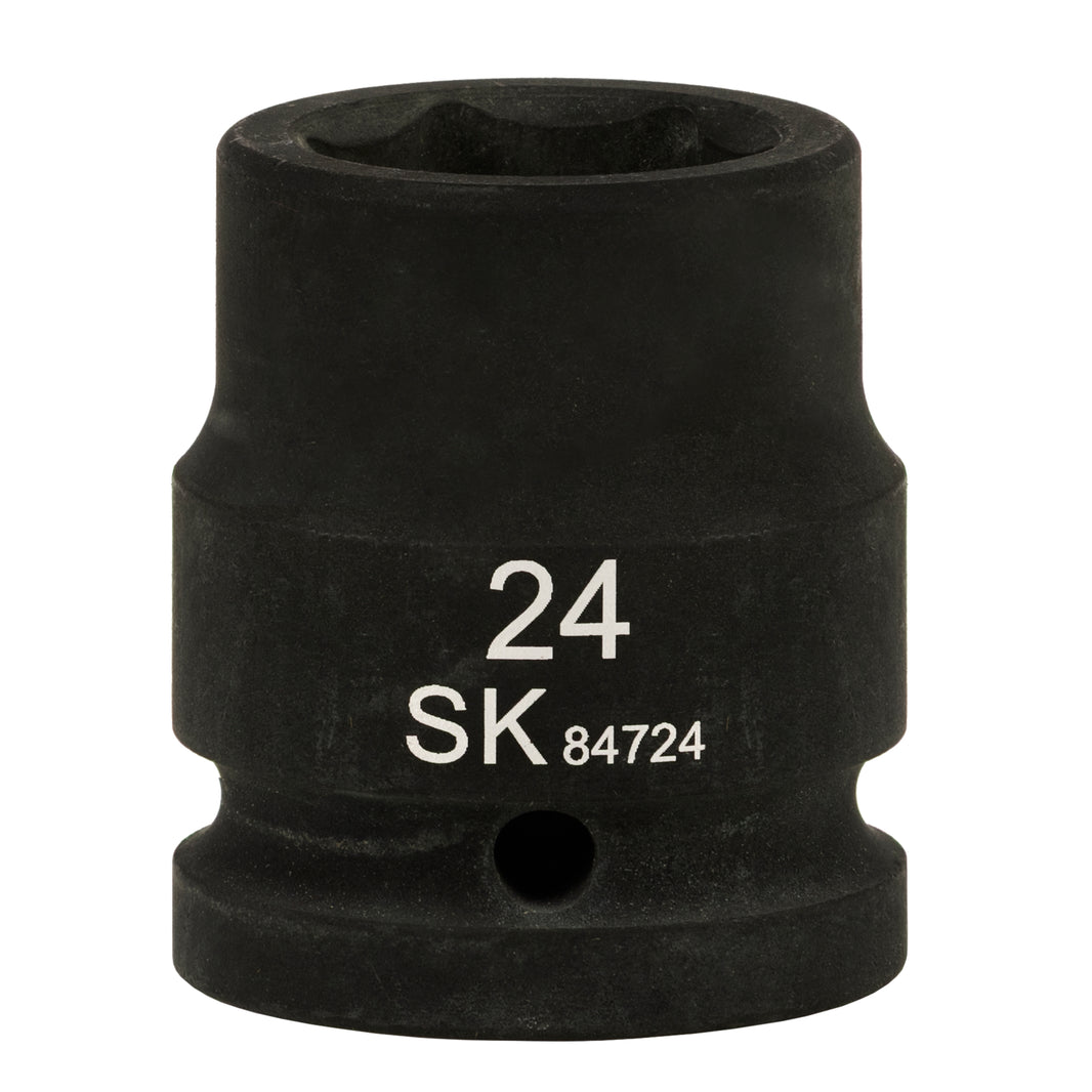SK84724 - 3/4" Drive, 6 Point, Shallow, Metric Impact Socket, 24mm