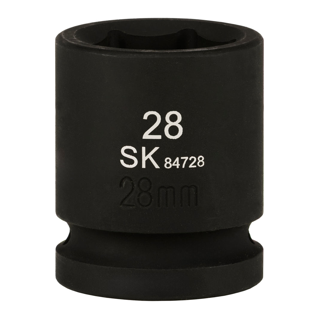 SK84728 - 3/4" Drive, 6 Point, Shallow, Metric Impact Socket, 28mm