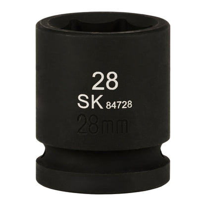 SK84728 - 3/4" Drive, 6 Point, Shallow, Metric Impact Socket, 28mm