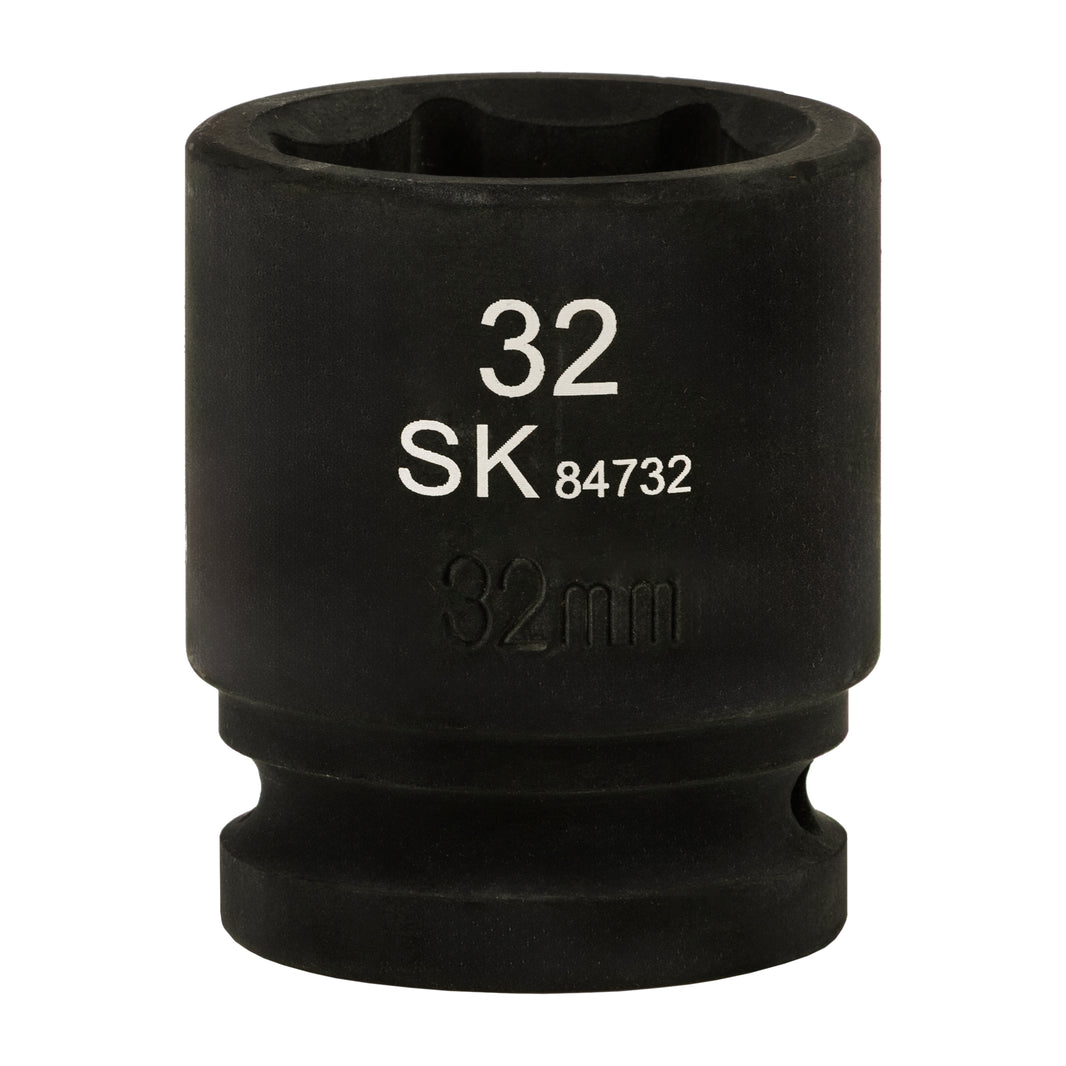 SK84732 - 3/4" Drive, 6 Point, Shallow, Metric Impact Socket, 32mm