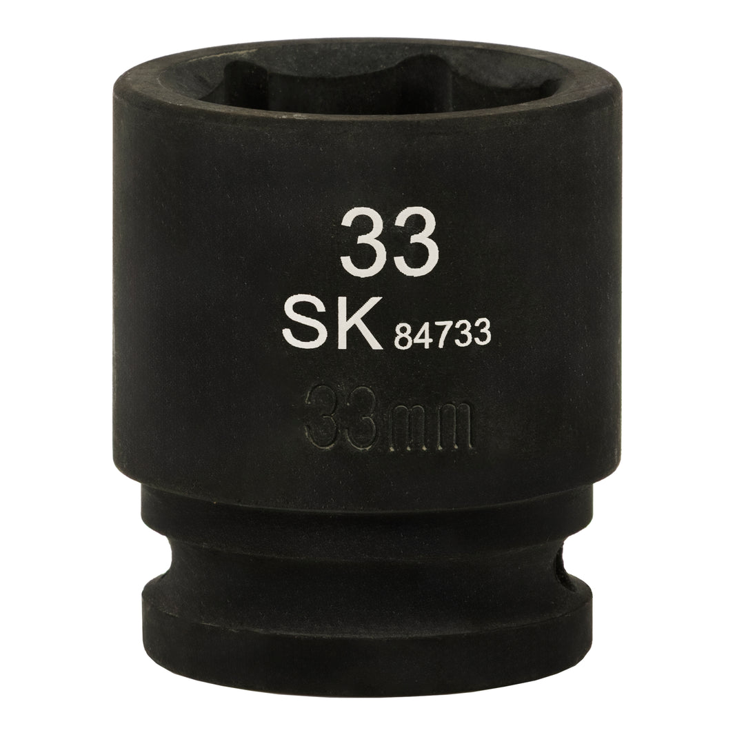 SK84733 - 3/4" Drive, 6 Point, Shallow, Metric Impact Socket, 33mm