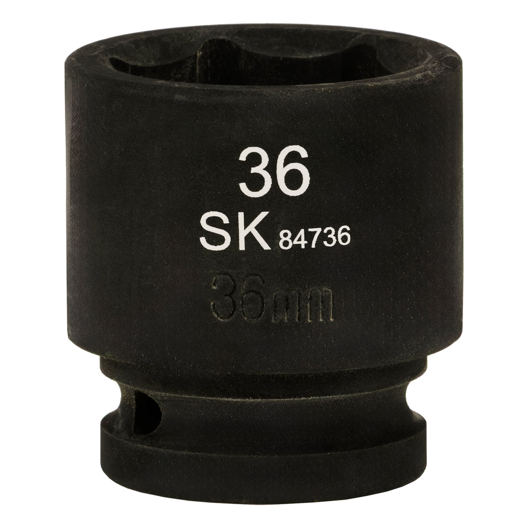 SK84736 - 3/4" Drive, 6 Point, Shallow, Metric Impact Socket, 36mm
