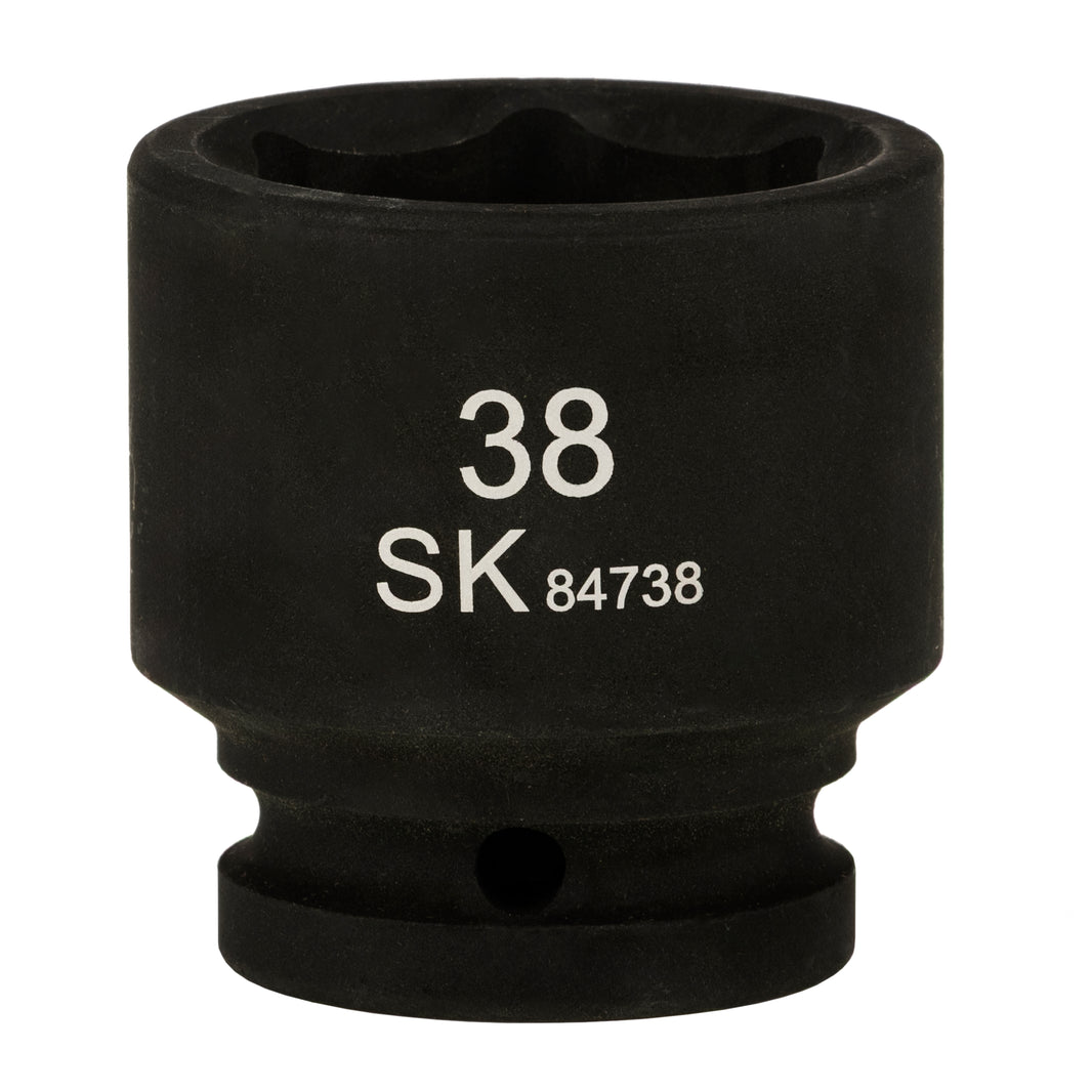 SK84738 - 3/4" Drive, 6 Point, Shallow, Metric Impact Socket, 38mm