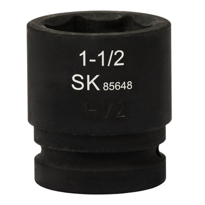 SK85648 - 1" Drive, 6 Point, Shallow SAE Impact Socket, 1-1/2"