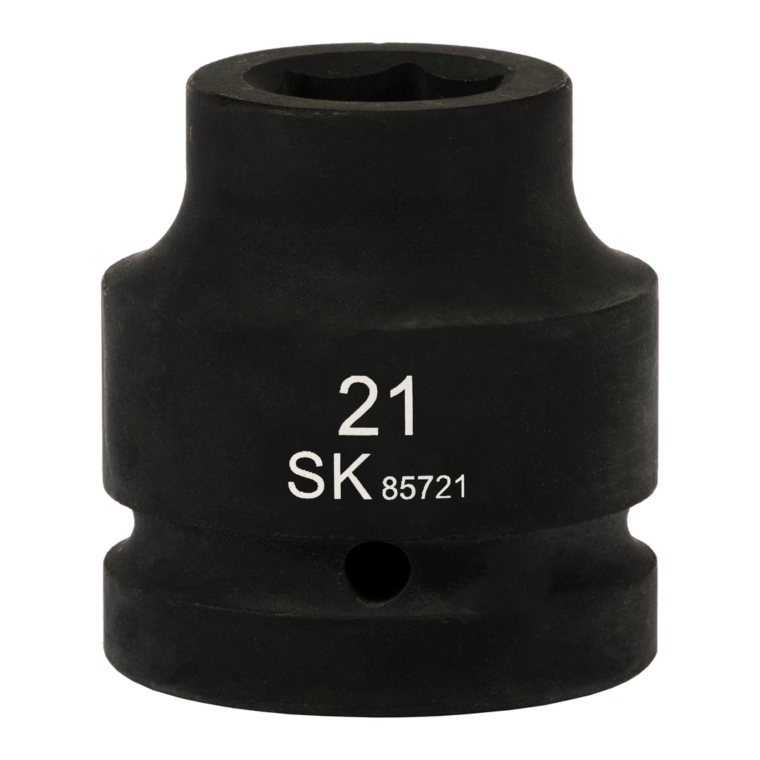 SK85721 - 1" Drive, 6 Point, Shallow Metric Impact Socket, 21mm