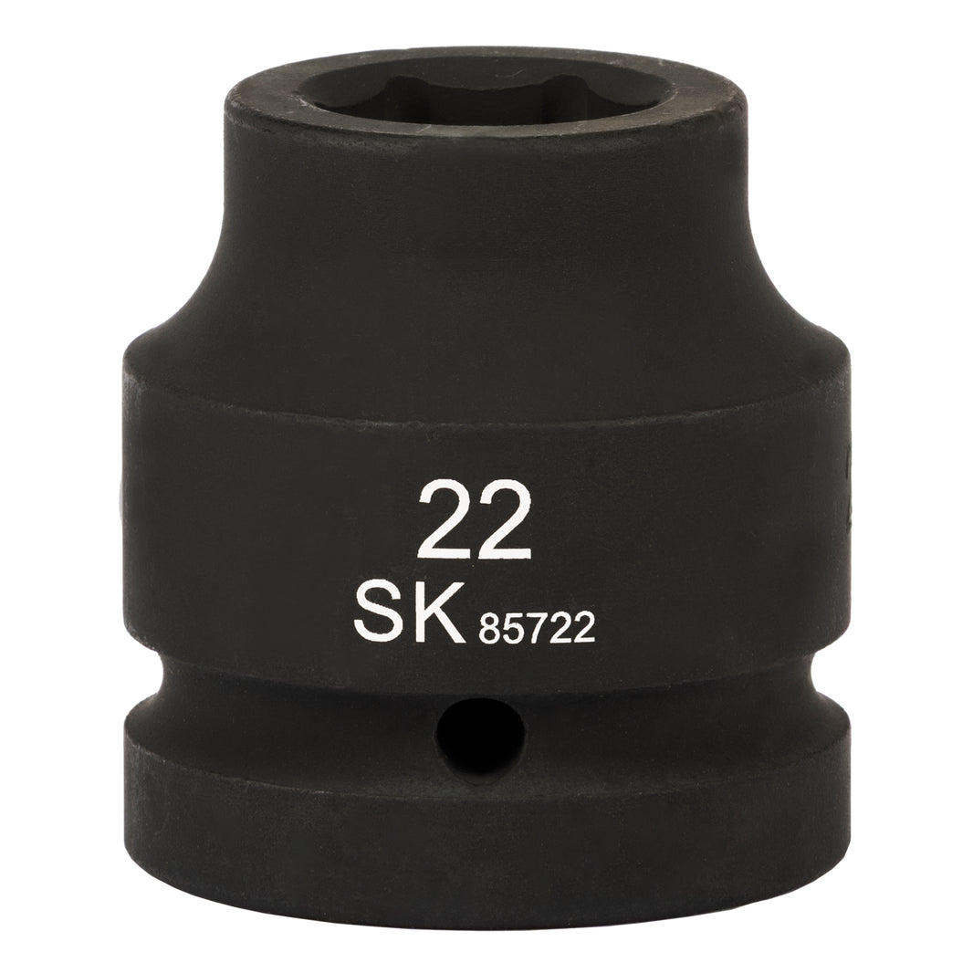 SK85722 - 1" Drive, 6 Point, Shallow Metric Impact Socket, 22mm