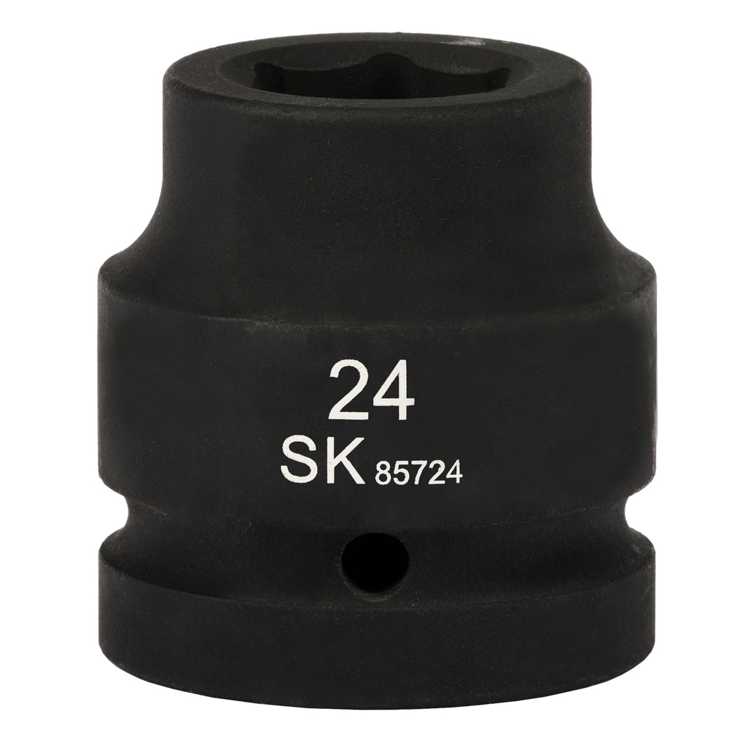 SK85724 - 1" Drive, 6 Point, Shallow Metric Impact Socket, 24mm