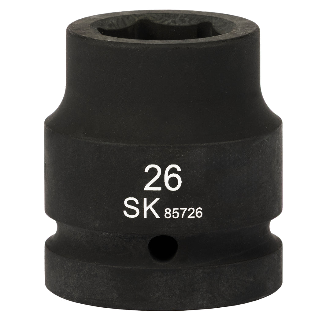 SK85726 - 1" Drive, 6 Point, Shallow Metric Impact Socket, 26mm