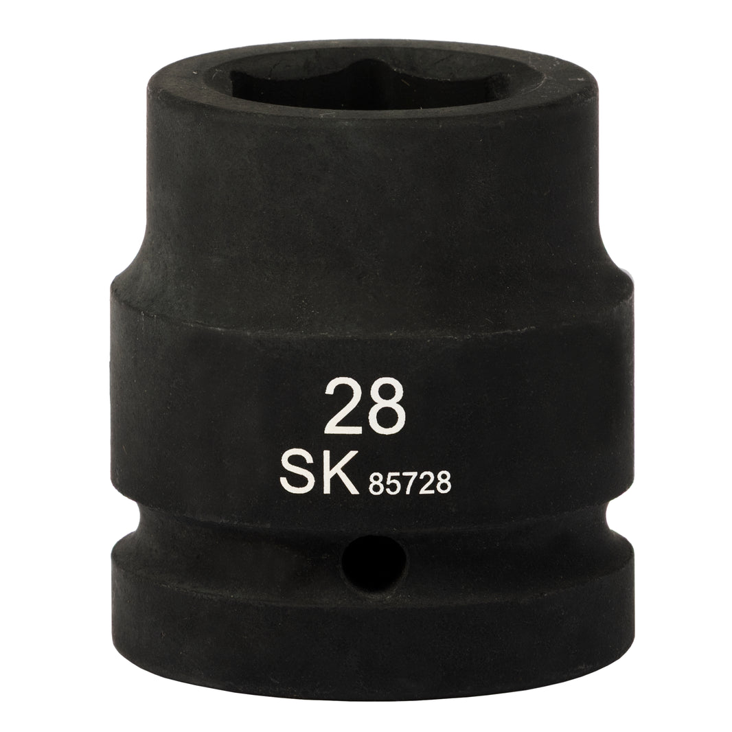 SK85728 - 1" Drive, 6 Point, Shallow Metric Impact Socket, 28mm