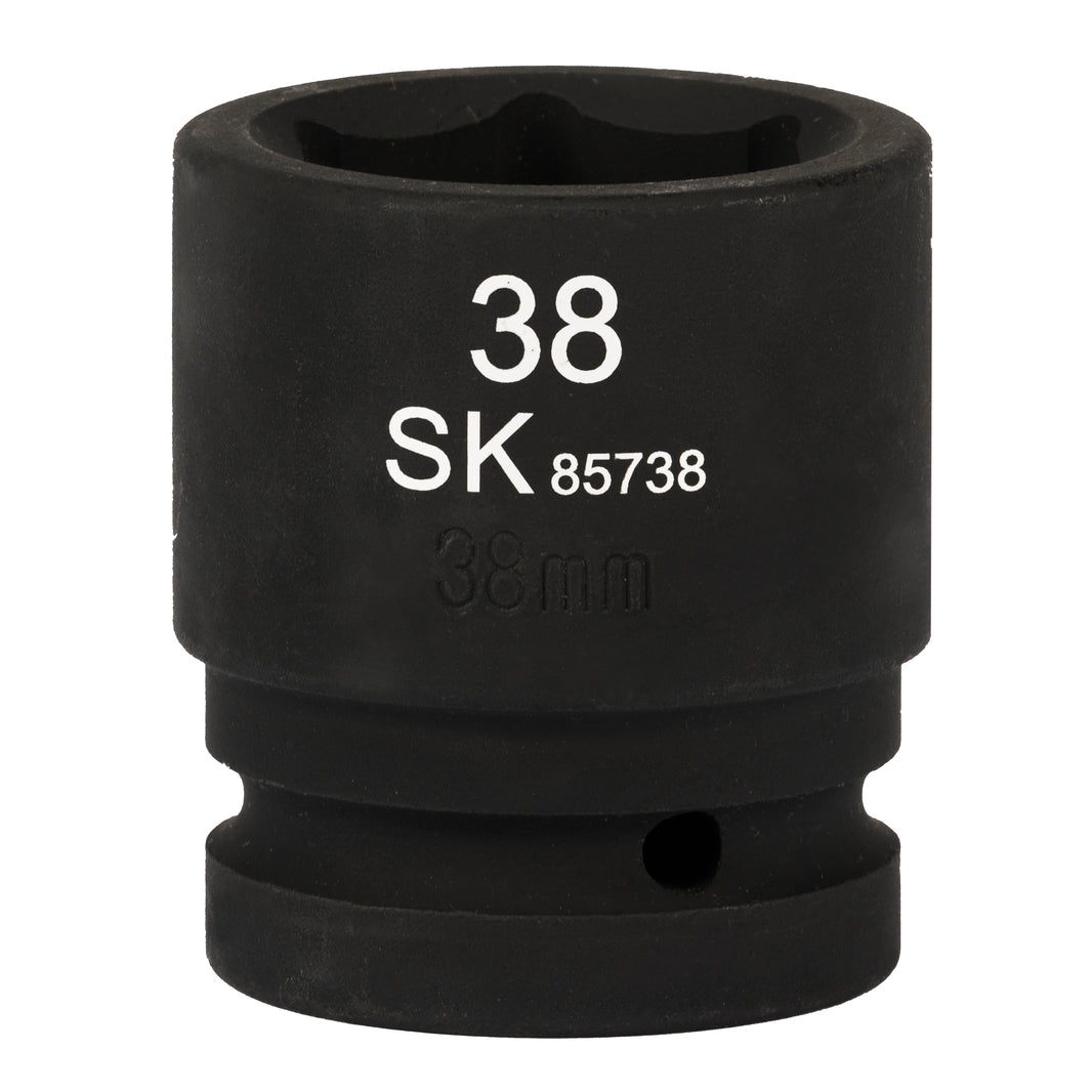 SK85738 - 1" Drive, 6 Point, Shallow Metric Impact Socket, 38mm