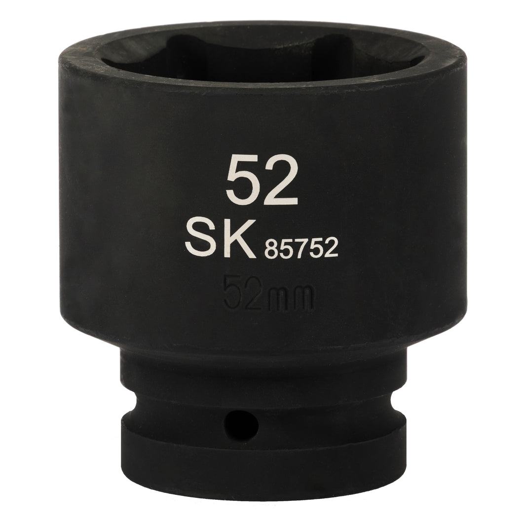 SK85752 - 1" Drive, 6 Point, Shallow Metric Impact Socket, 52mm