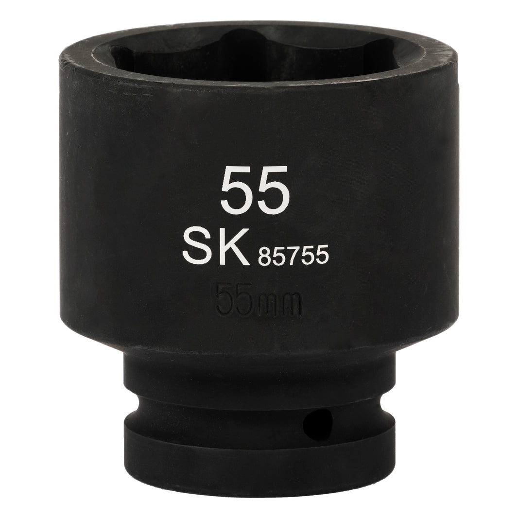 SK85755 - 1" Drive, 6 Point, Shallow Metric Impact Socket, 55mm