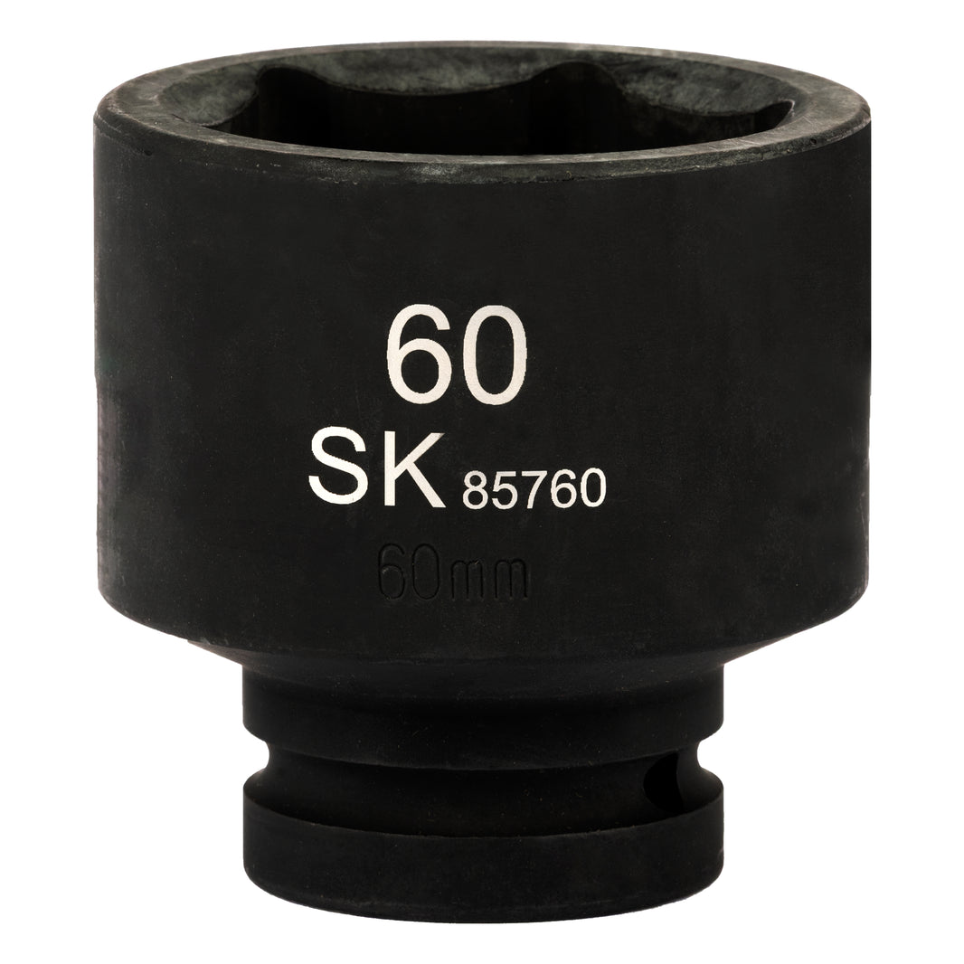 SK85760 - 1" Drive, 6 Point, Shallow Metric Impact Socket, 60mm