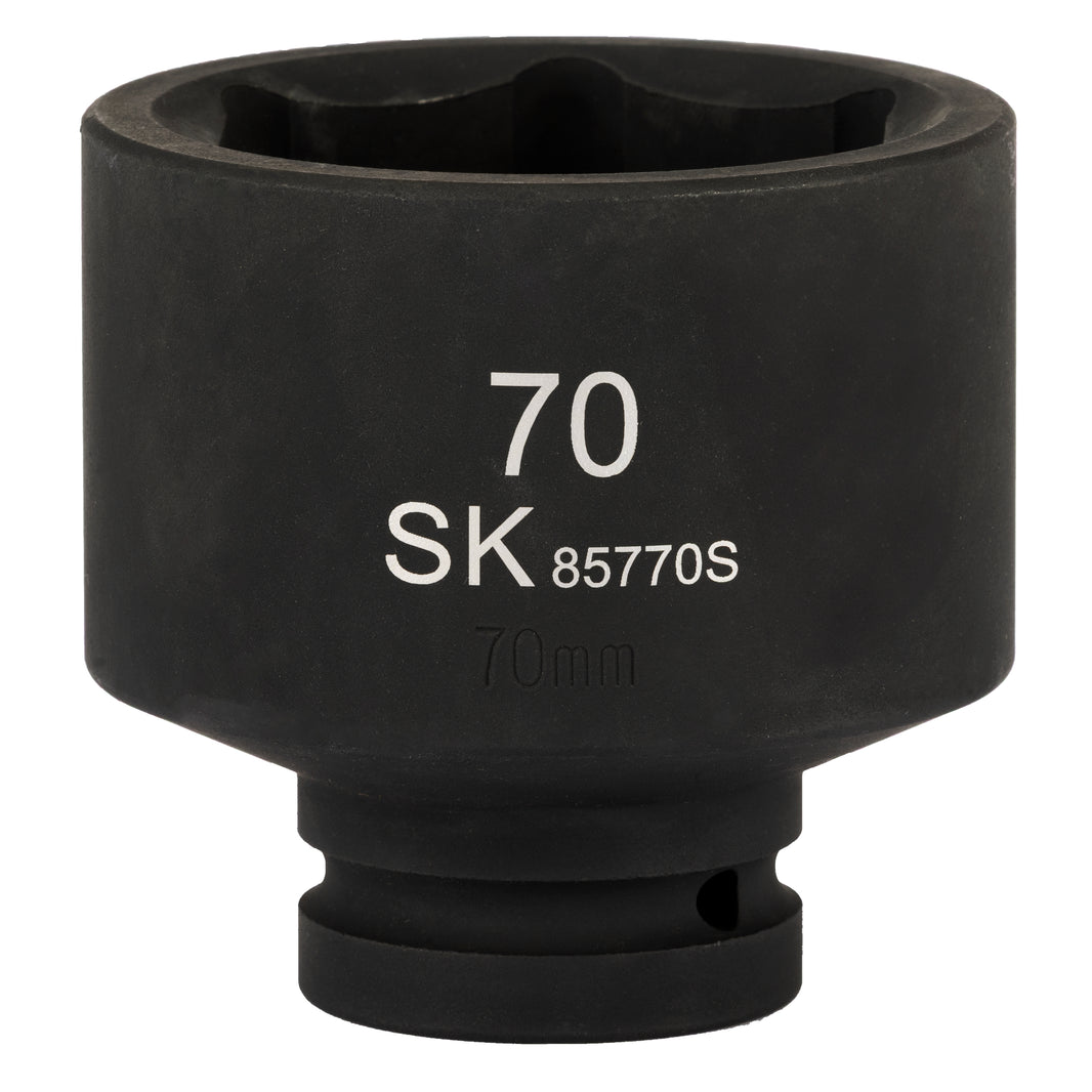 SK85770S - 1" Drive, 6 Point, Shallow Metric Impact Socket, 70mm