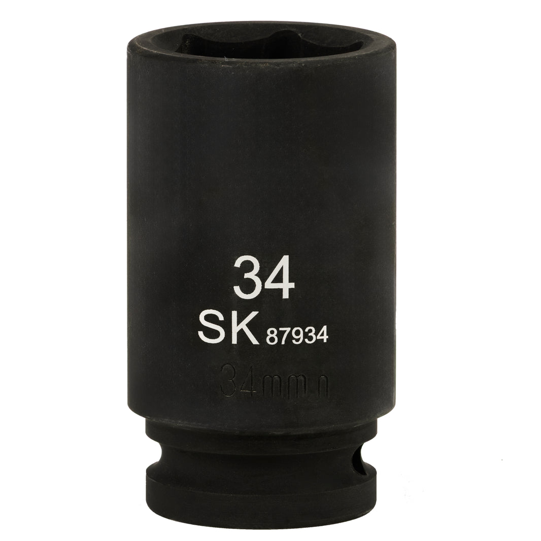 SK87934 - 3/4" Drive, 6 Point, Deep Metric Impact Socket, 34mm