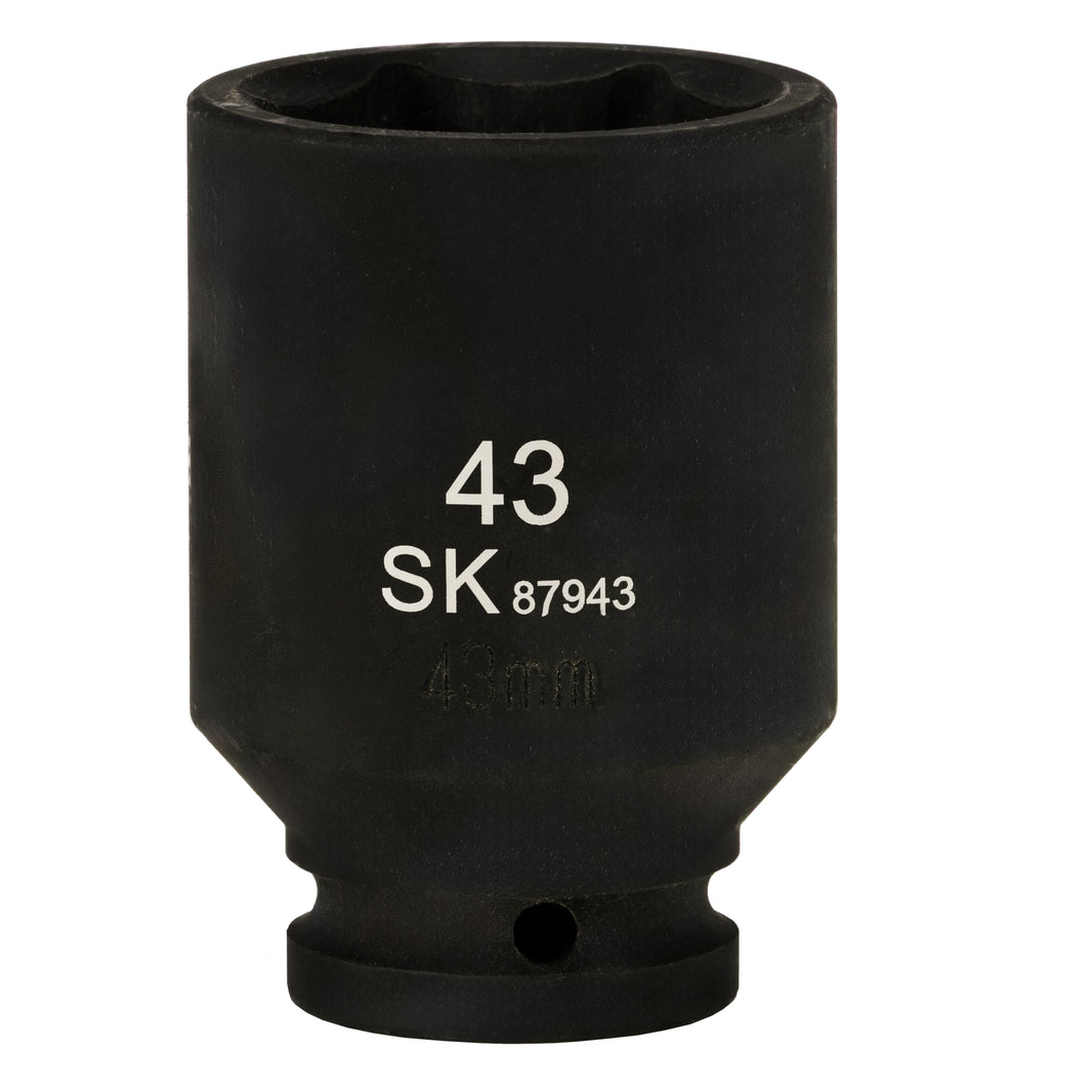 SK87943 - 3/4" Drive, 6 Point, Deep Metric Impact Socket, 43mm