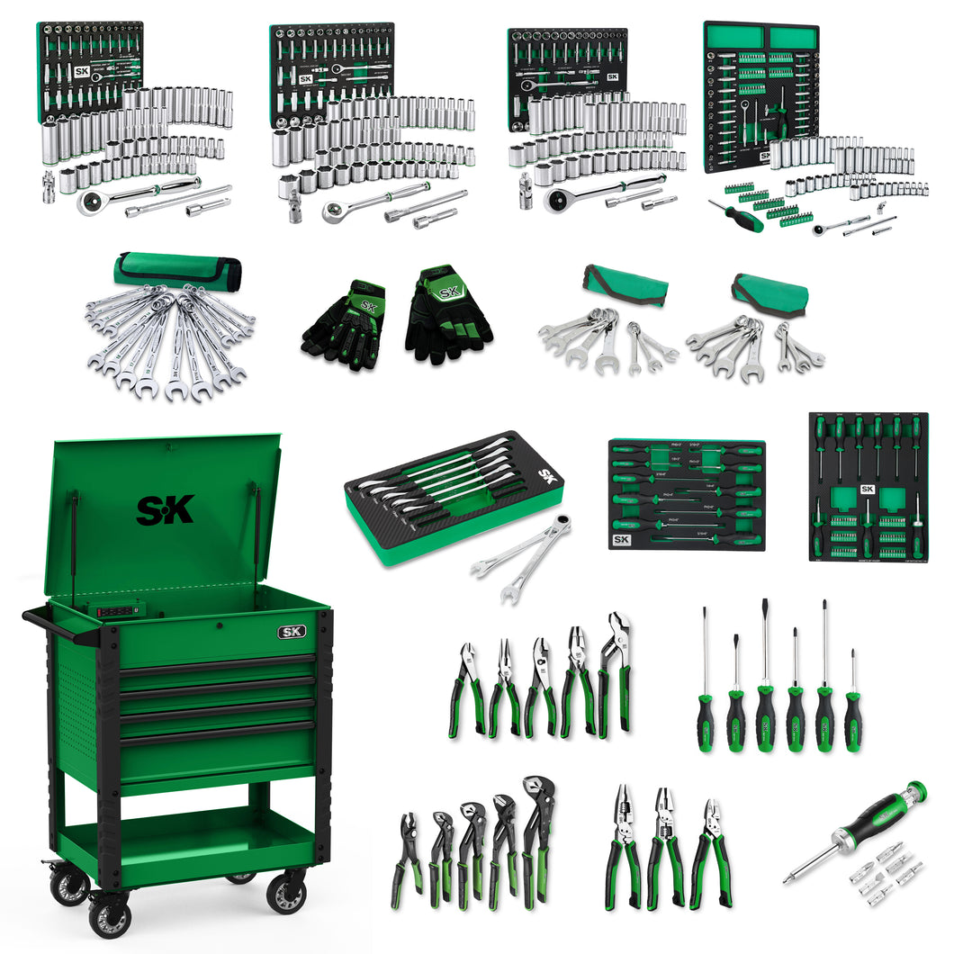 Fully Loaded Tool Cart Set, 4-Drawer Option - FREE SHIPPING