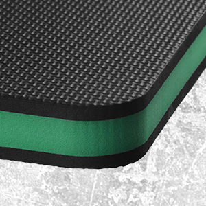 Extra Large Heavy Duty Kneeling Pad by SK Tools USA in black and green with textured surface for comfort