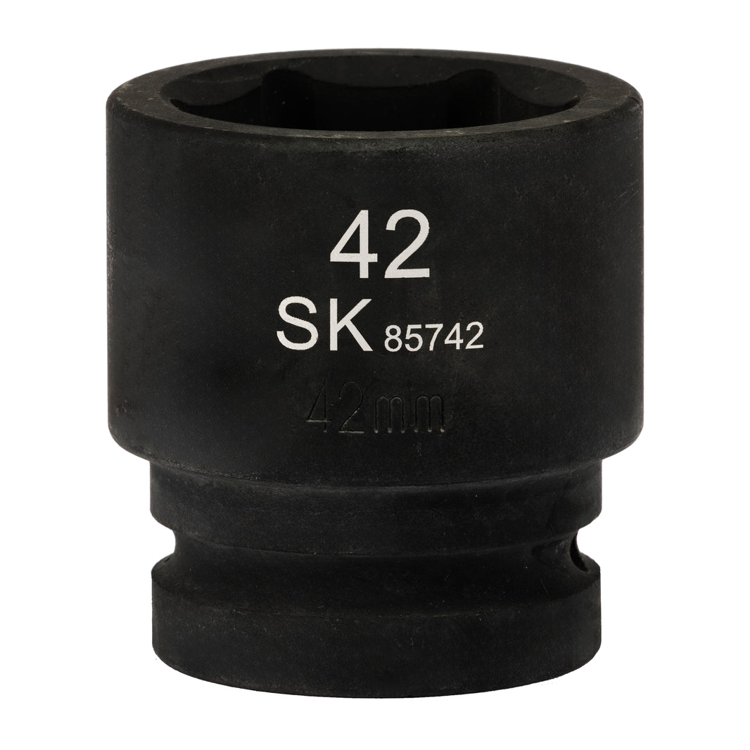SK85742 - 1" Drive, 6 Point, Shallow Metric Impact Socket, 42mm