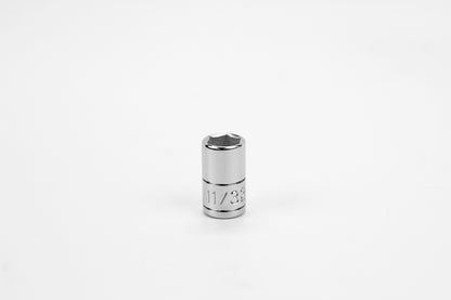 11/32" 1/4" Drive 6 Point Fractional Standard Chrome Socket