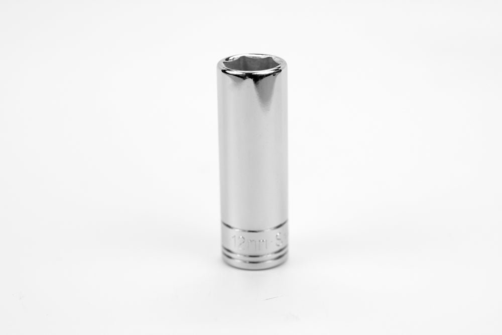 12 mm 1/4" Drive 6 Point Metric Deep Chrome Socket