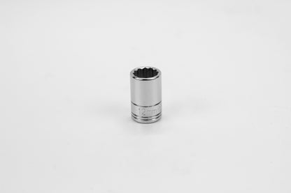 12 mm 3/8" Drive 12 Point Metric Standard Chrome Socket