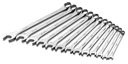 13 Piece 6 Point Metric Long Combination Chrome Wrench Set