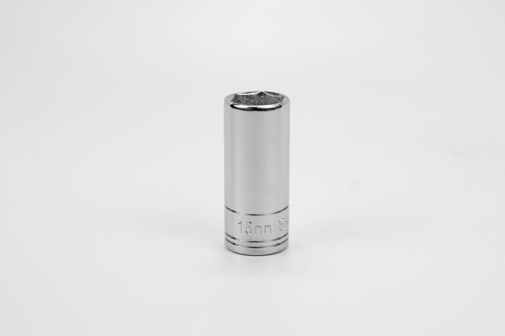 15 mm 3/8" Drive 6 Point Metric Deep Chome Socket