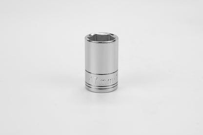 17 mm 1/2" Drive 6 Point Metric Standard Chrome Socket
