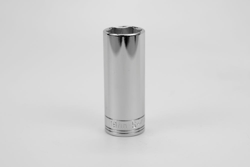 19 mm 3/8" Drive 6 Point Metric Extra Deep Chrome Socket