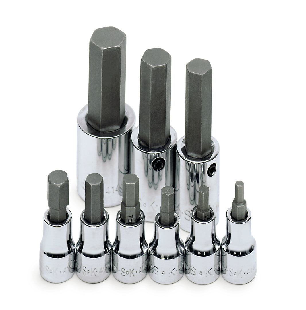 9 Piece 3/8" and 1/2" Drive Metric Hex Bit Socket Set