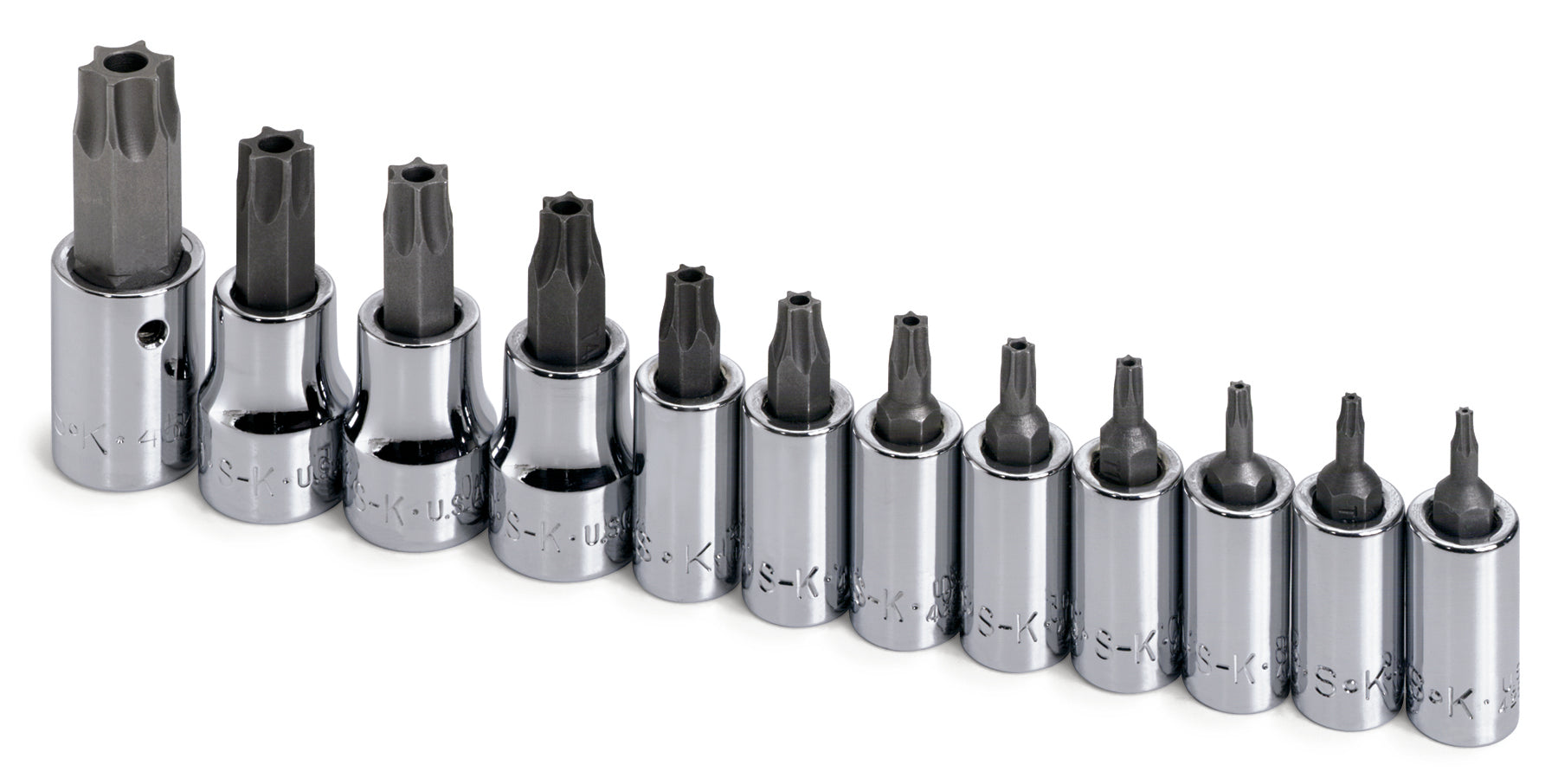 12 Piece 1/4" and 3/8" Drive Tamper-Proof TORX Bit Socket Set